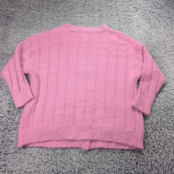 Pink Diamond Sweater Women Medium Pink Cardigan Wool Blend Boho Sheik Casual - Picture 6 of 7